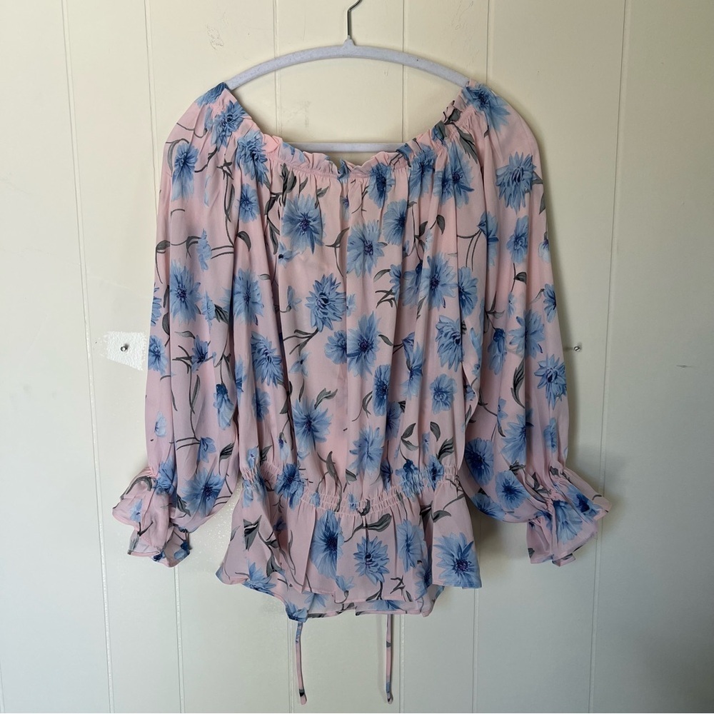 Amazon Floral Blouse in Pink and Blue - Picture 3 of 3